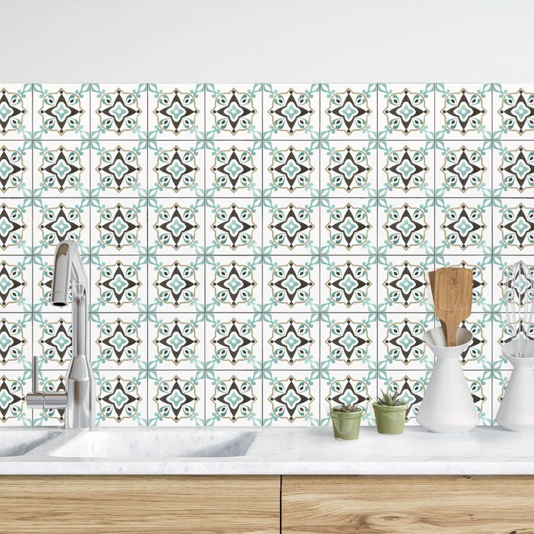 Maturi Kitchen backsplash Tile backsplash brownturquoise Wayfair.co.uk
